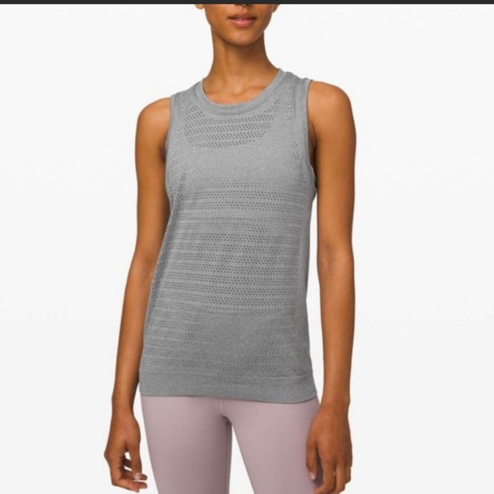 Lululemon Breeze By Muscle Tank size 6 slate gray
